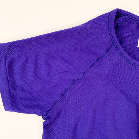 Athleta Finish Fast Tee Purple Shirt Top - Picture 6 of 10